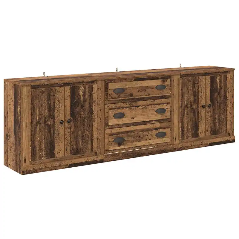 vidaXL Sideboards 3 pcs Altholz 70 x 35,5 x 67,5 cm Holzwerkstoff Must-Have