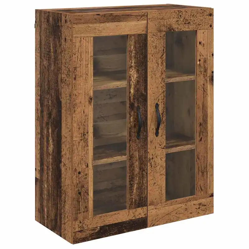 Bestpreis vidaXL Wandschrank Altholz 69,5 x 34 x 90 cm Engineered Wood und Glas