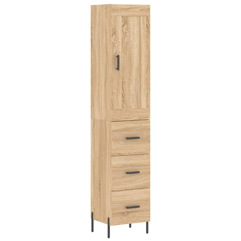 Beliebt vidaXL Highboard Sonoma-Eiche 34,5x34x180 cm Holzwerkstoff
