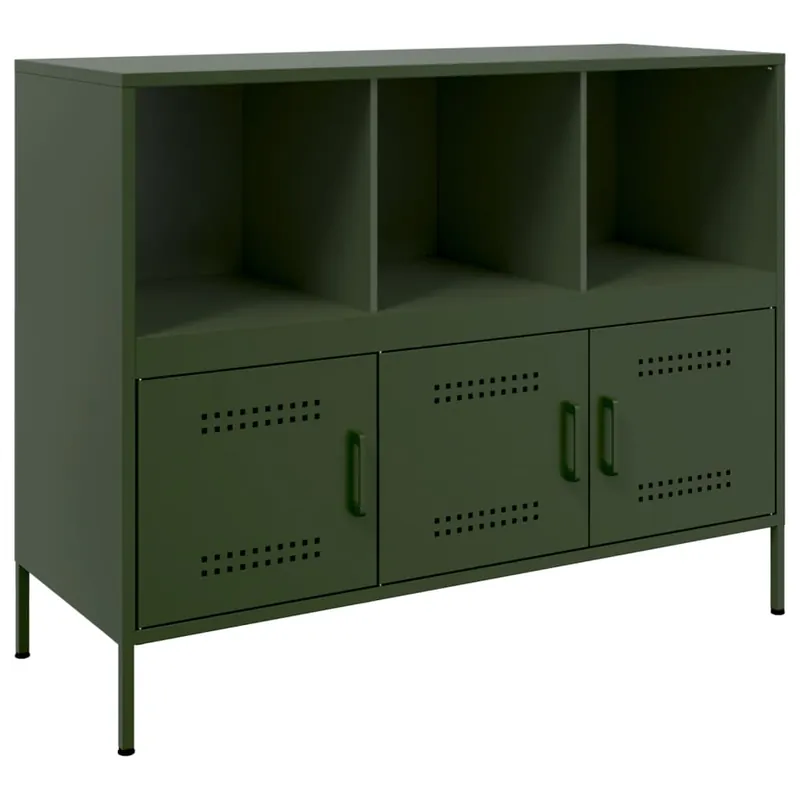 Zertifiziert vidaXL Sideboard Olivgrün 100,5x39x79 cm Stahl