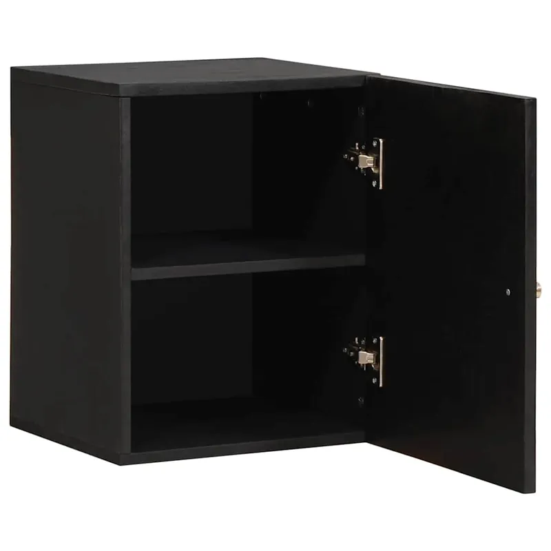 Angebot vidaXL Wandschrank mit Tür Schwarz 38 x 33 x 48 cm Massivholz Mango