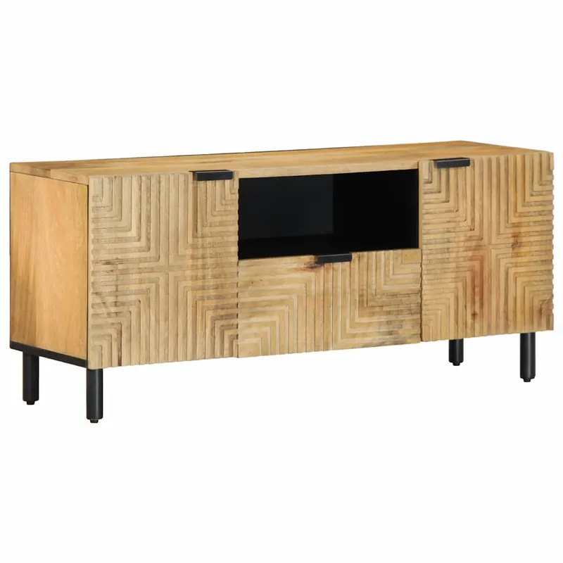 vidaXL TV-Schrank Braun 105x33x46 cm Massivholz Mango Garantierte Lieferung