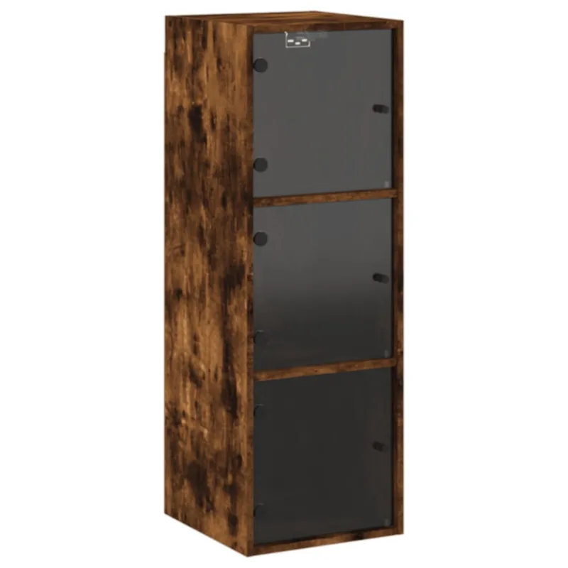 vidaXL Wandschrank mit Glastüren Räuchereiche 35x37x100 cm Markenprodukt