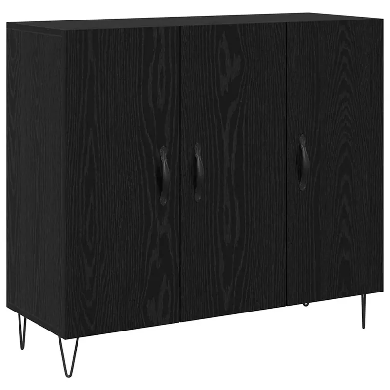 vidaXL Sideboard Schwarz Eichen-Optik 90 x 32,5 x 80 cm Holzwerkstoff Direktkauf