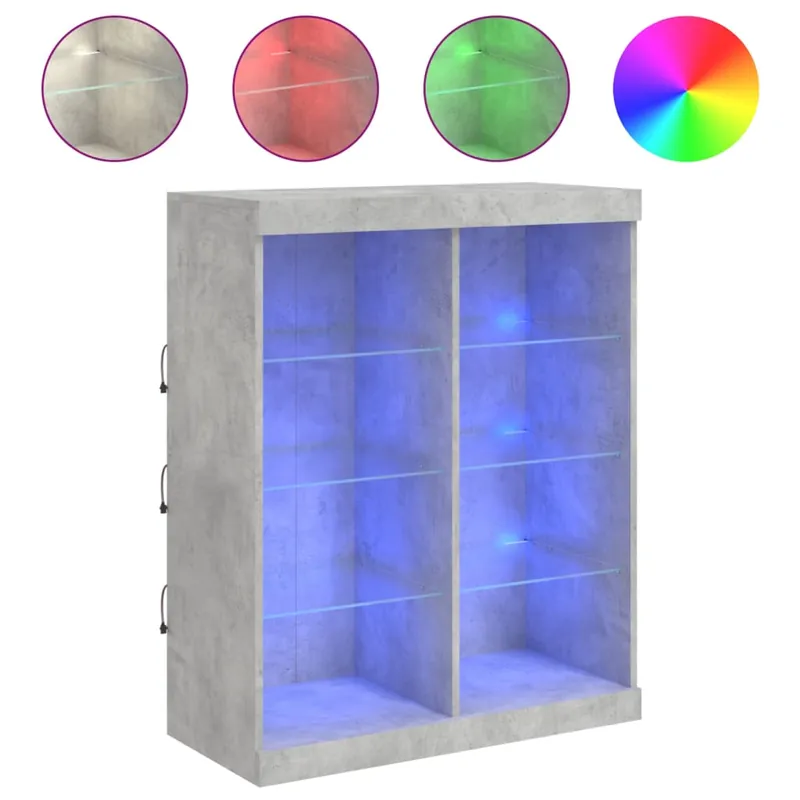 Angebot vidaXL Sideboard mit LED-Leuchten Betongrau 81x37x100 cm