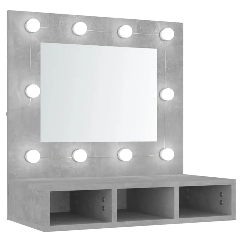 Aktuell vidaXL Spiegelschrank mit LED Betongrau 60x31,5x62 cm