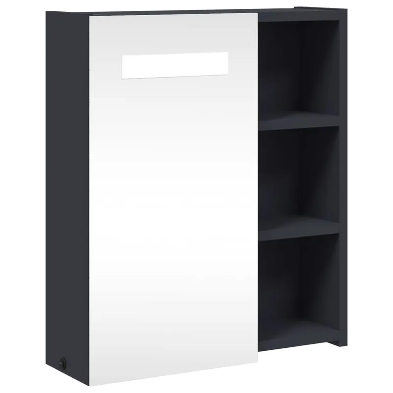 vidaXL Spiegelschrank mit LED-Beleuchtung Grau 45x13x52 cm Beliebt