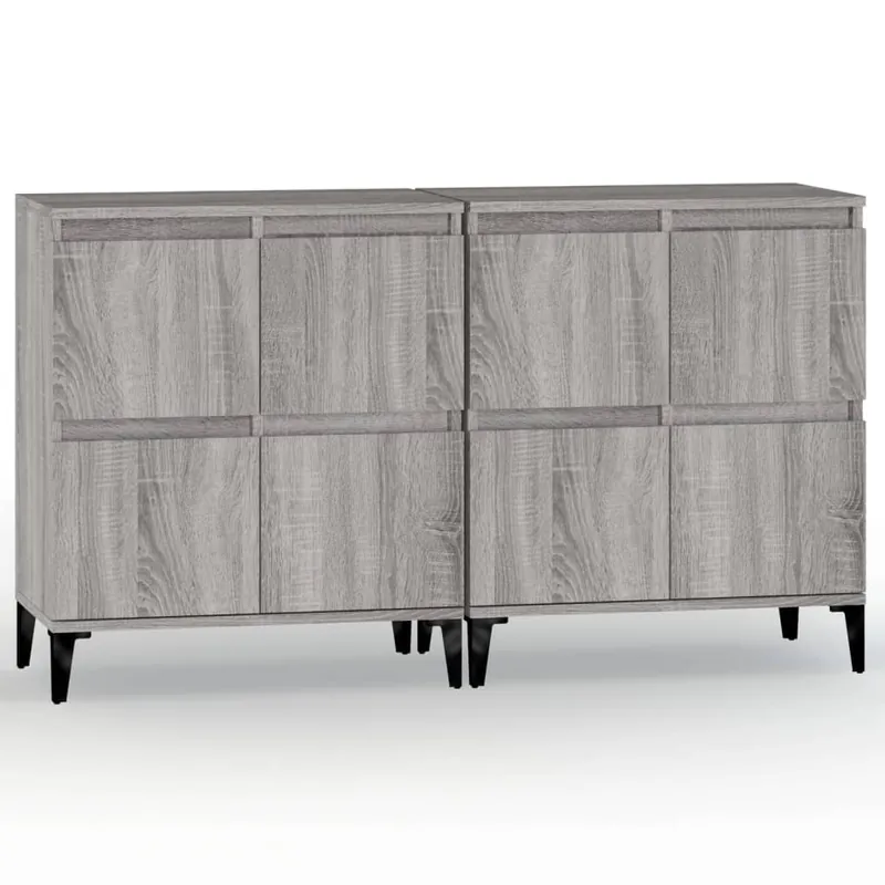 vidaXL Sideboards 2 Stk. Grau Sonoma 60x35x70 cm Holzwerkstoff Letzte Chance