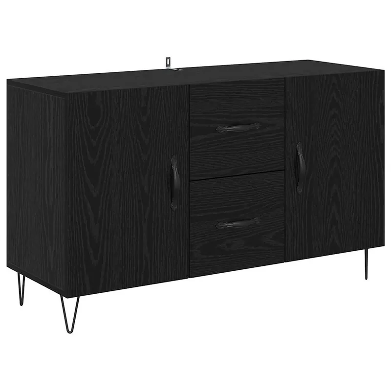 vidaXL Sideboard Schwarz Eichen-Optik 100 x 36 x 60 cm Holzwerkstoff Knallerangebot
