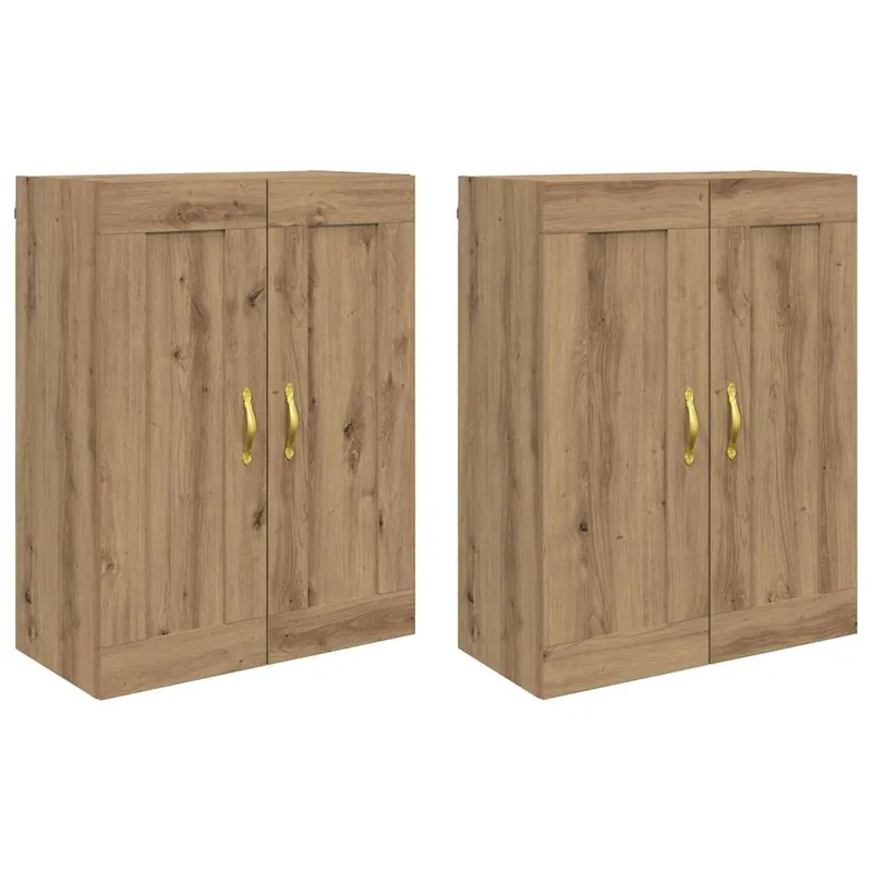 vidaXL Wandmontierter Schrank 2 pcs Artisan-Eiche 69,5 x 34 x 90 cm Garantierte Lieferung