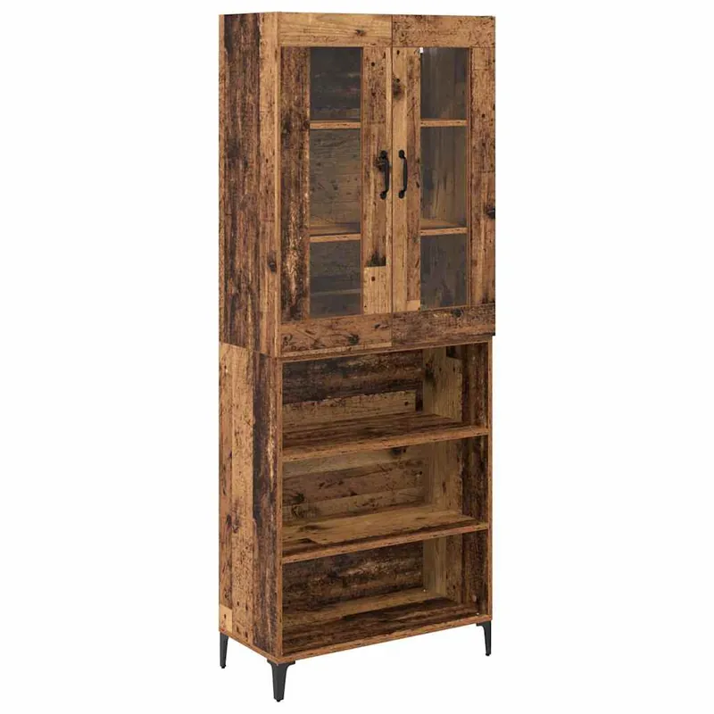 Bestpreis vidaXL Highboard Wandmontiert Altholz 69,5 x 34 x 180 cm Holzwerkstoff