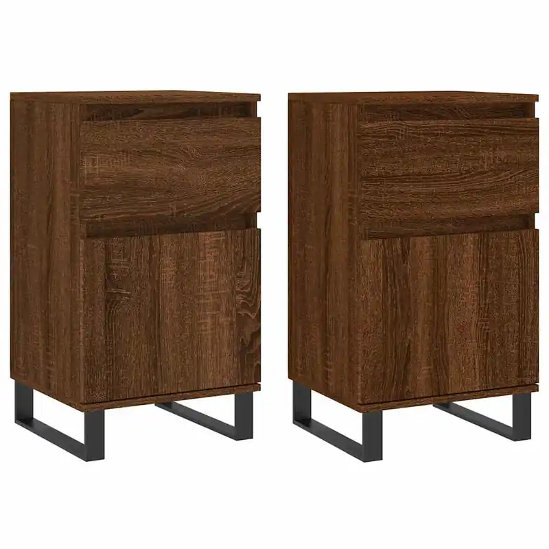 vidaXL Sideboards 2 Stk. Braun Eichen-Optik 40x35x70 cm Holzwerkstoff Markenware