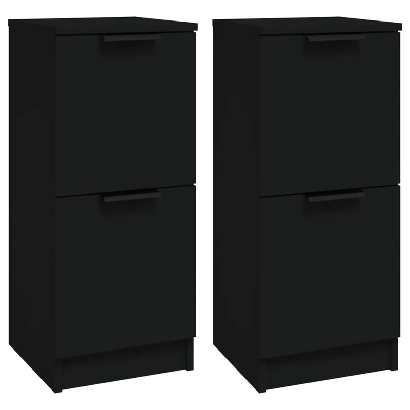 Direktkauf vidaXL Sideboards 2 Stk. Schwarz 30x30x70 cm Holzwerkstoff
