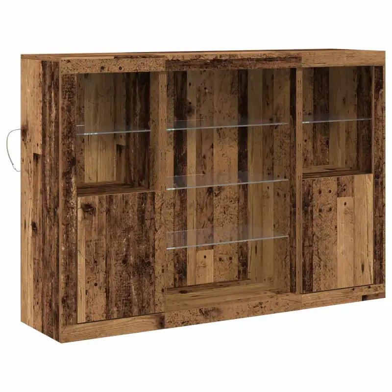 Ausverkauf vidaXL LED-Sideboard Altholz 142,5 x 37 x 100 cm Holzwerkstoff