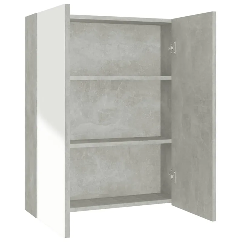 Zertifiziert vidaXL Bad-Spiegelschrank 60x15x75 cm MDF Betongrau