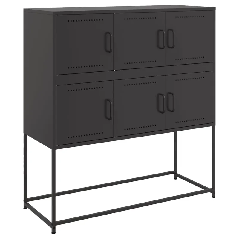 vidaXL Sideboard Schwarz 100,5x39x107 cm Stahl Top-Preis