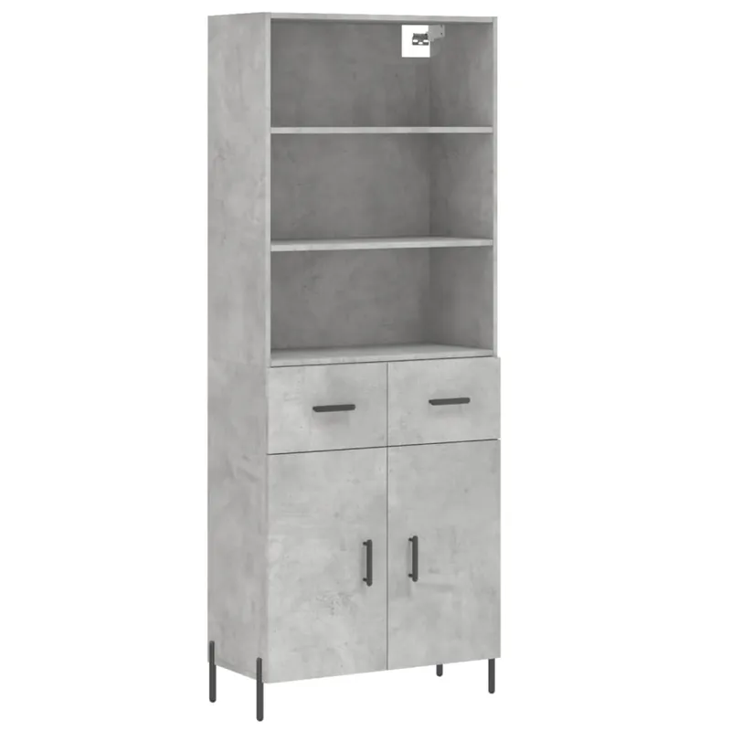 Aktuell vidaXL Highboard Betongrau 69,5x34x180 cm Holzwerkstoff