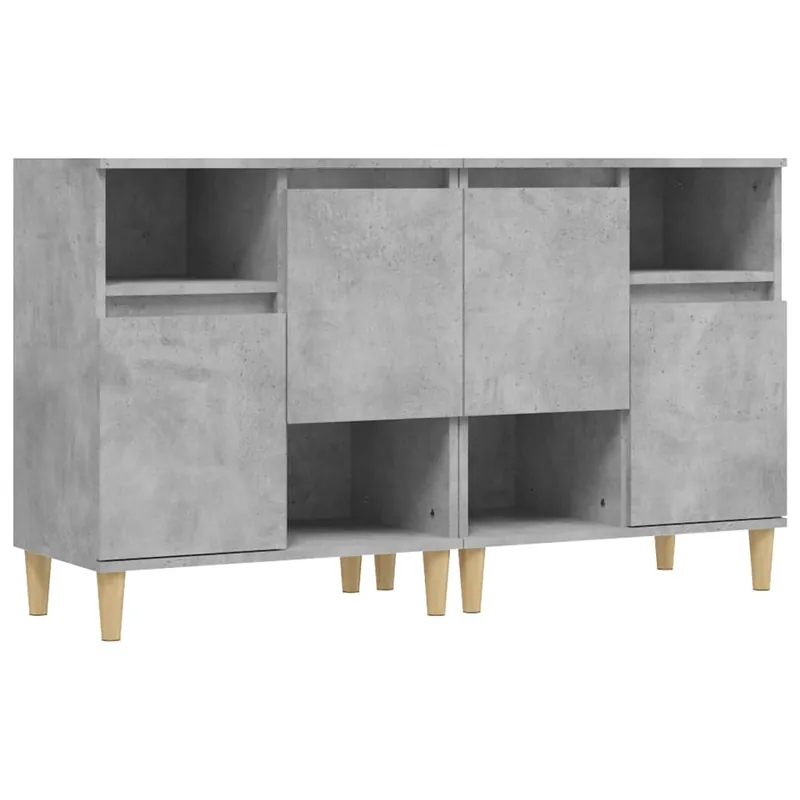 vidaXL Sideboards 2 Stk. Betongrau 60x35x70 cm Holzwerkstoff Highlight