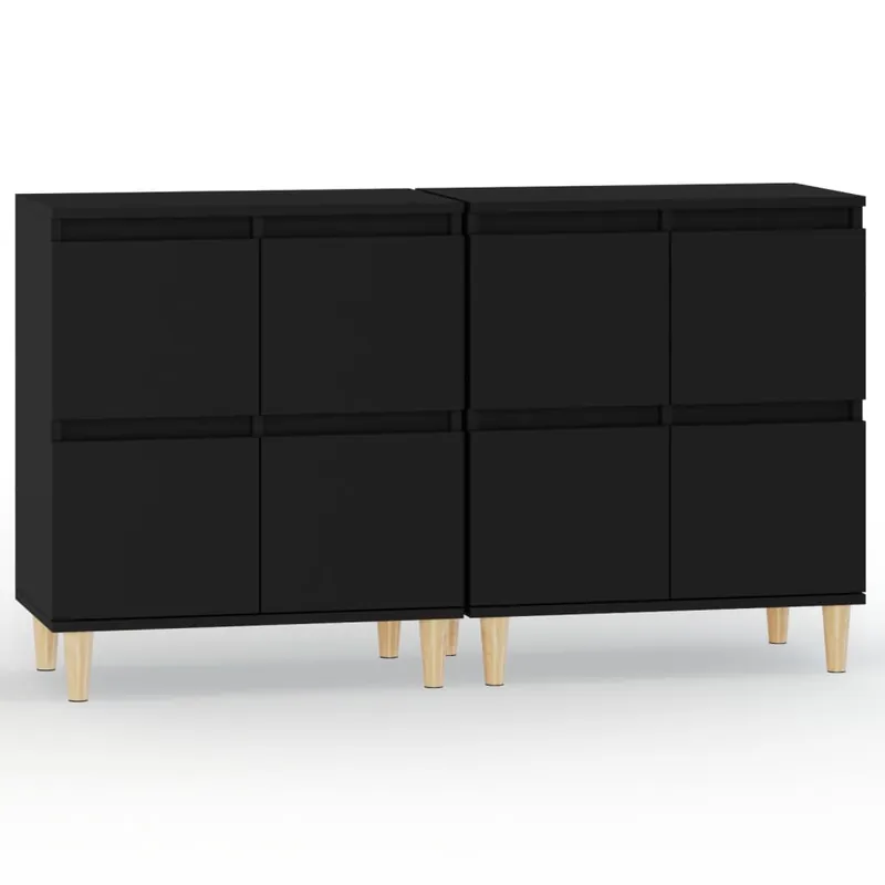 vidaXL Sideboards 2 Stk. Schwarz 60x35x70 cm Holzwerkstoff Finale Aktion