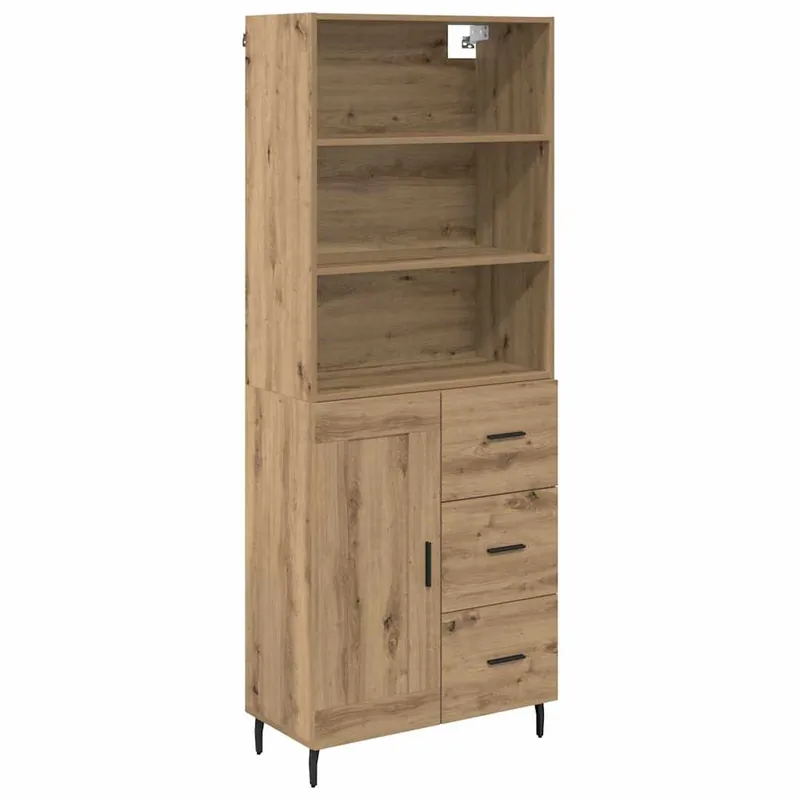Abverkauf vidaXL Highboard mit Schubladen Artisan-Eiche 69,5 x 34 x 180 cm