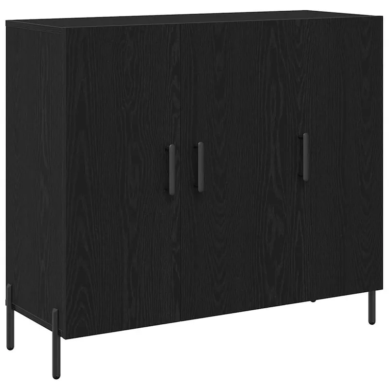 Highlight vidaXL Sideboard Schwarz Eichen-Optik 90 x 34 x 80 cm Holzwerkstoff