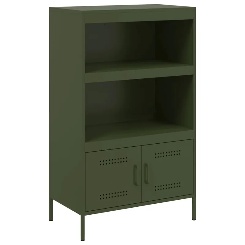 Günstig vidaXL Highboard Olivgrün 68x39x113 cm Stahl