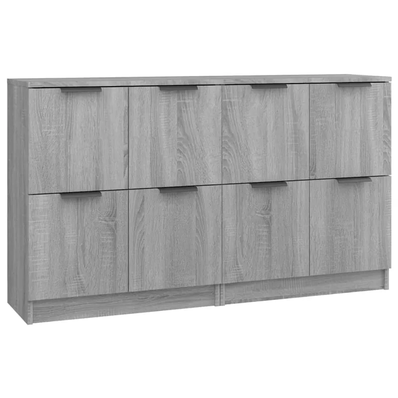 vidaXL Sideboards 2 Stk. Grau Sonoma 60x30x70 cm Holzwerkstoff Zertifiziert