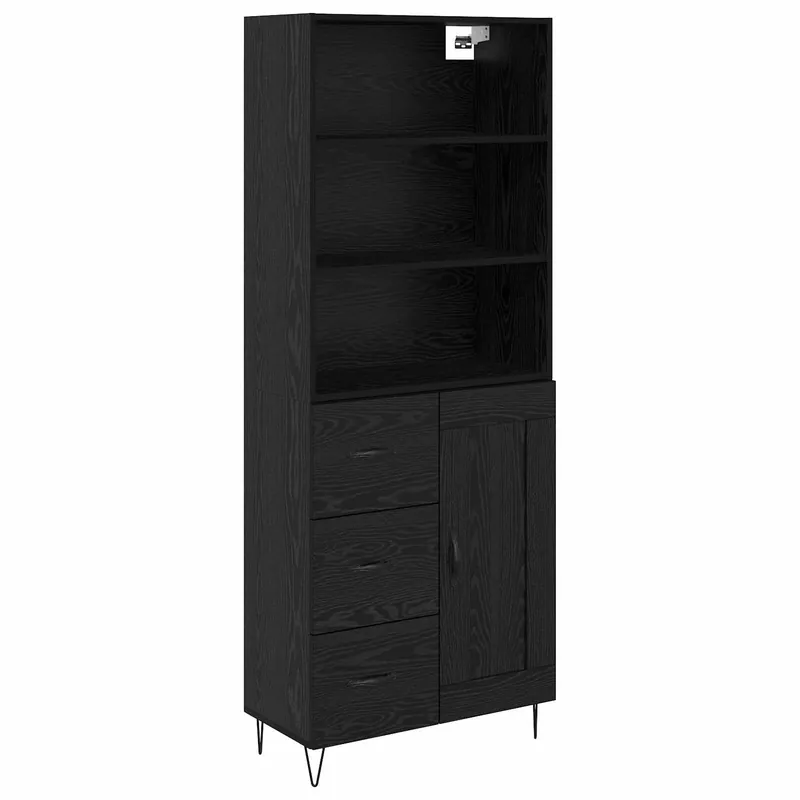 Jetzt Bestellen vidaXL Highboard 2 pcs Schwarz Eichen-Optik Holzwerkstoff