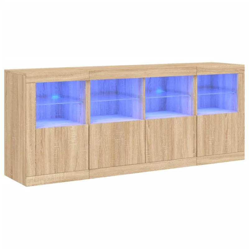 Angebot vidaXL Sideboard mit LED-Leuchten Sonoma-Eiche 163x37x67 cm