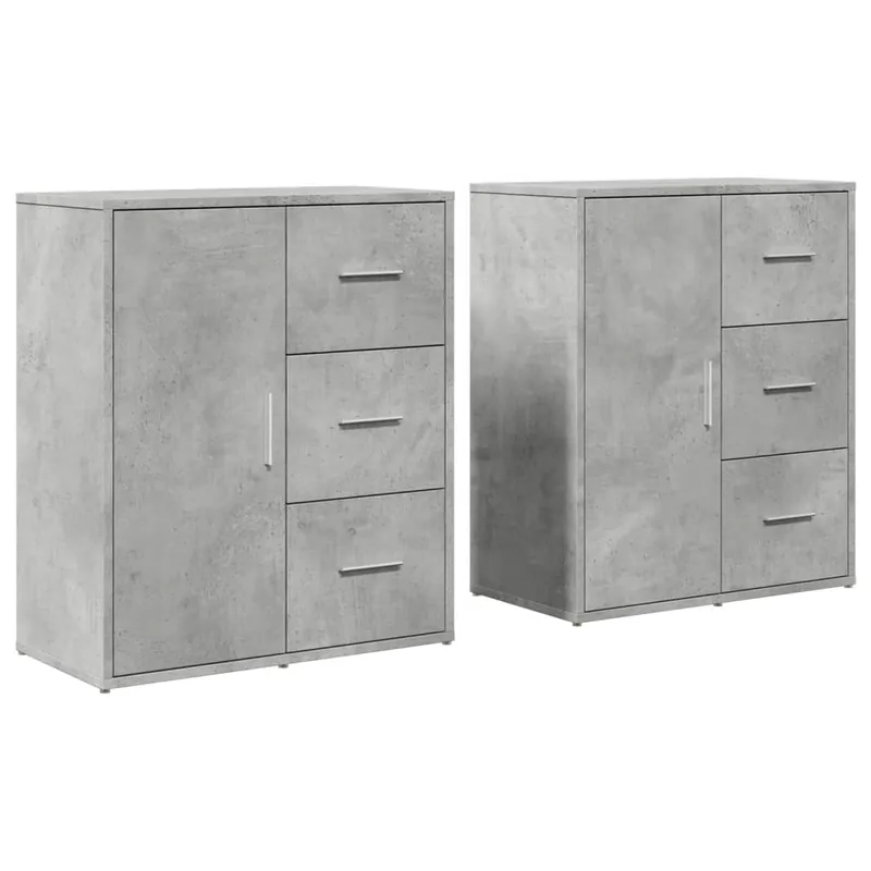 vidaXL Sideboards 2 Stk. Betongrau 60x31x70 cm Holzwerkstoff Kracherpreis