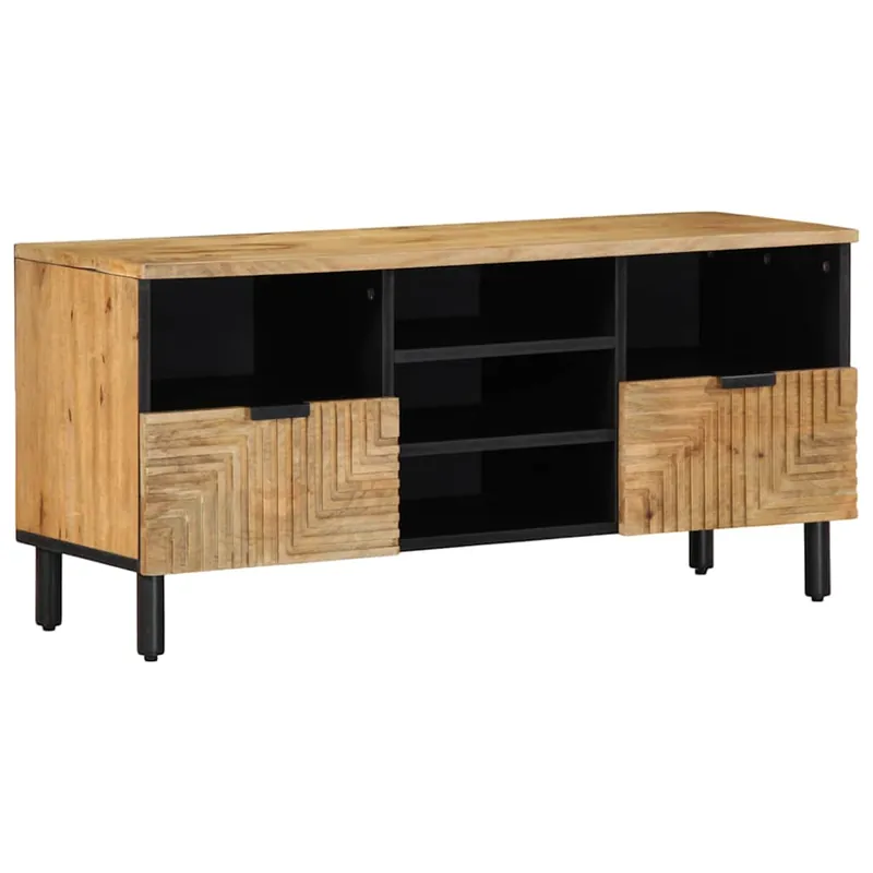 vidaXL TV-Schrank Braun 100x33x46 cm Massivholz Mango Markenprodukt