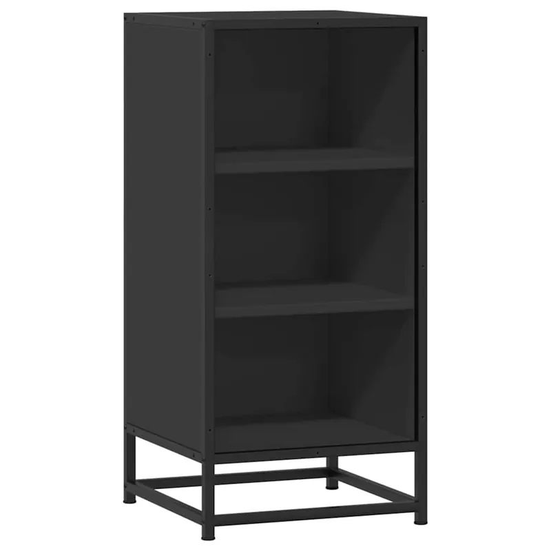 Abverkauf vidaXL Sideboard Schwarz 35,5x35x76 cm Holzwerkstoff und Metall
