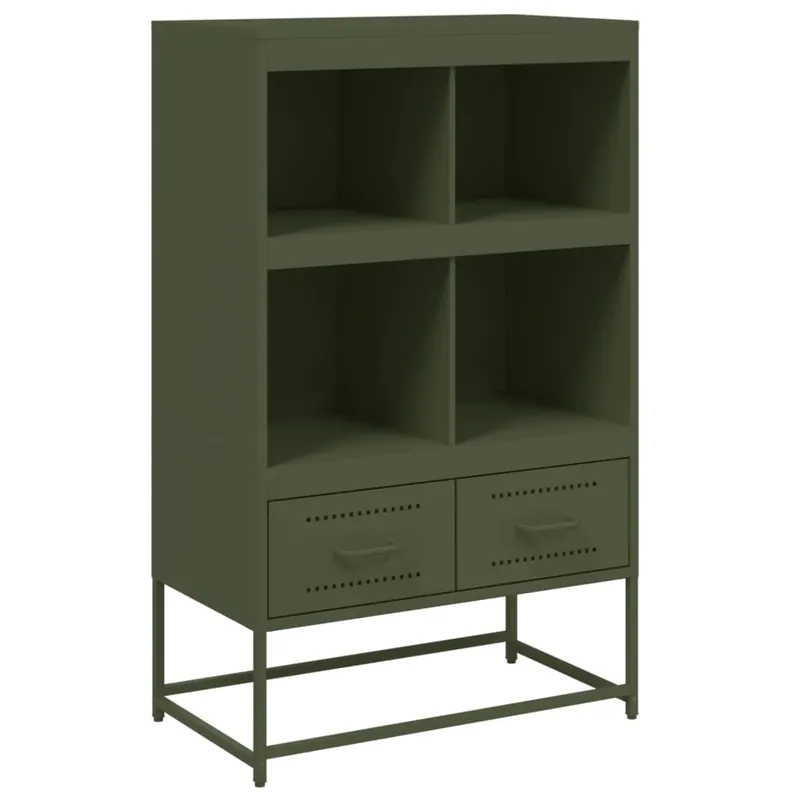 Expressversand vidaXL Highboard Olivgrün 68,5x39x111,5 cm Kaltgewalzter Stahl