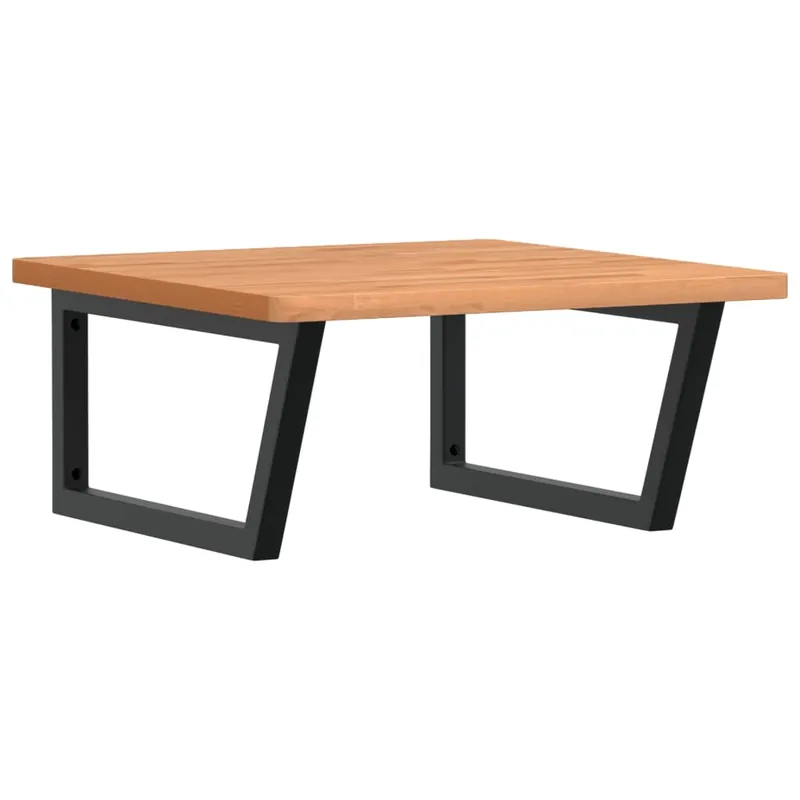 vidaXL Waschbeckenregal Wandmontage Stahl und Massivholz Buche Top-Angebot