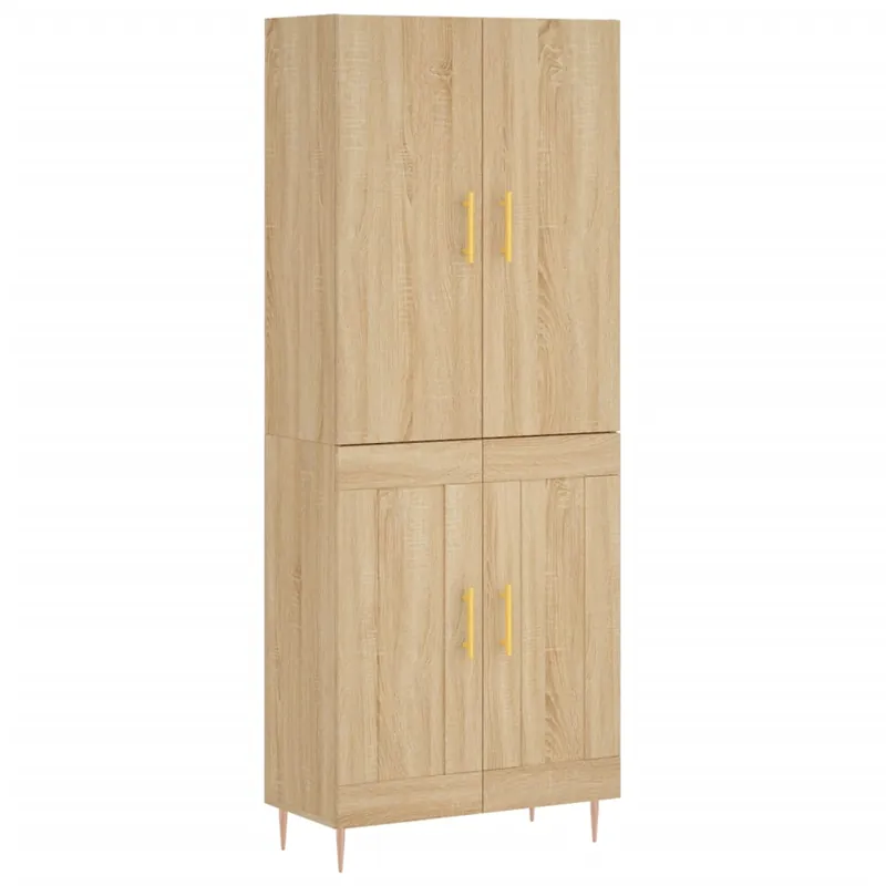 Direkt Vom Hersteller vidaXL Highboard Sonoma-Eiche 69,5x34x180 cm Holzwerkstoff
