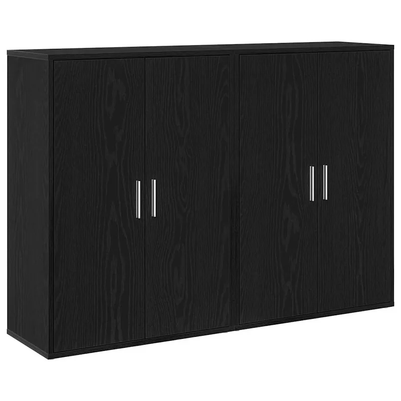 Echt vidaXL Sideboard 2 pcs Schwarz Eichen-Optik 60 x 31 x 84 cm