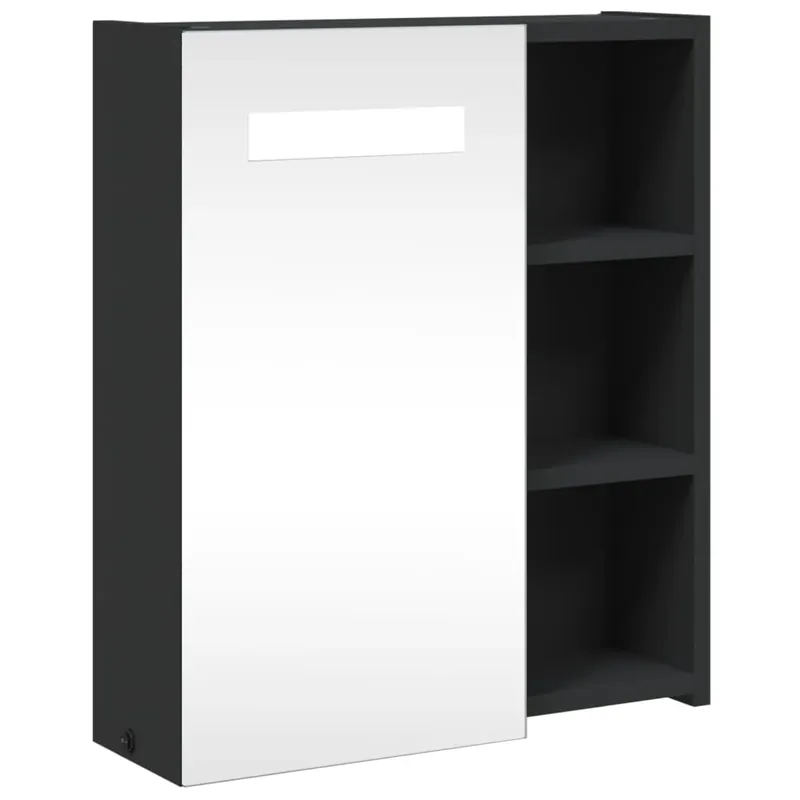 vidaXL Spiegelschrank mit LED-Beleuchtung Schwarz 45x13x52 cm Neue Ware