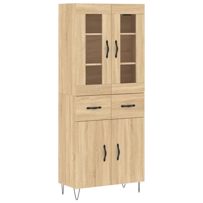 Heißes Angebot vidaXL Highboard Sonoma-Eiche 69,5x34x180 cm Holzwerkstoff