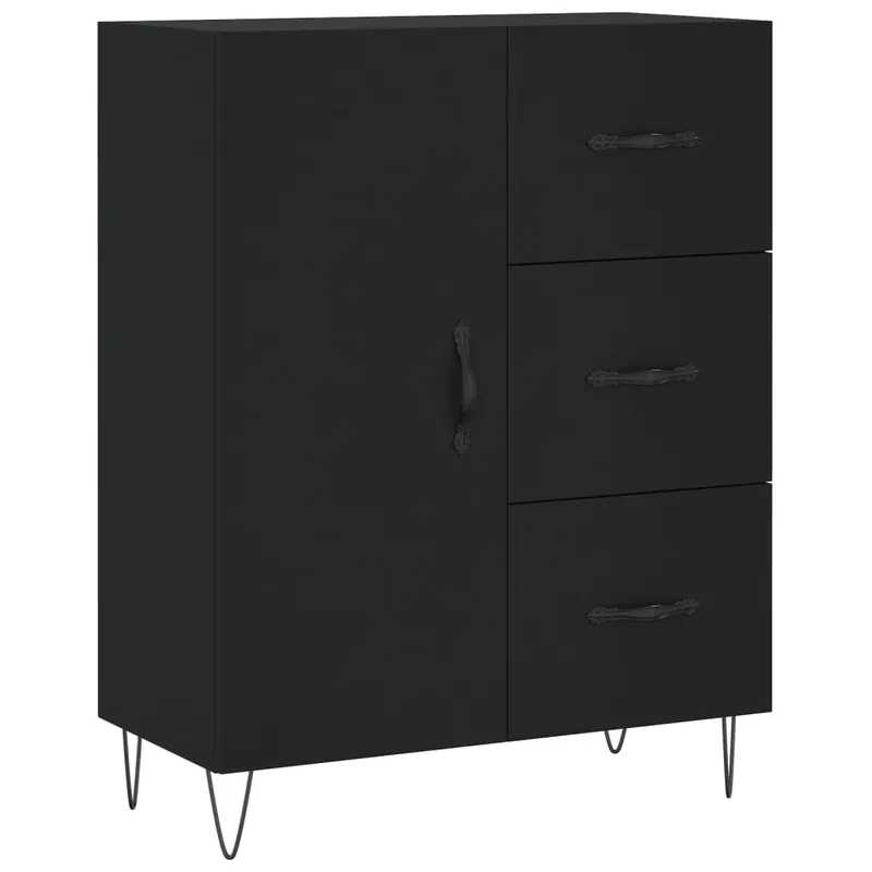 Zertifiziert vidaXL Sideboard Schwarz 69,5x34x90 cm Holzwerkstoff