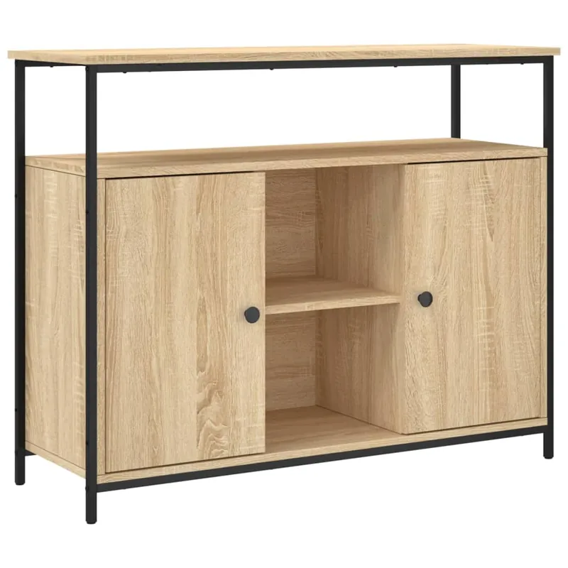 vidaXL Sideboard Sonoma-Eiche 100 x 35 x 80 cm Holzwerkstoff Abverkauf