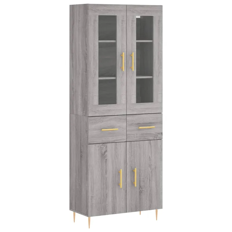 Abverkauf vidaXL Highboard Grau Sonoma 69,5x34x180 cm Holzwerkstoff