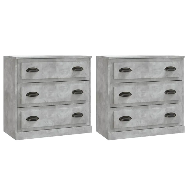 Ausverkauf vidaXL Sideboards 2 Stk. Betongrau Holzwerkstoff