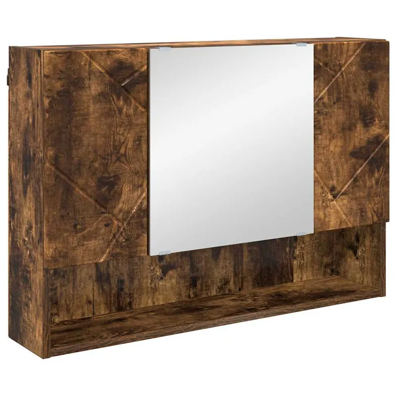 vidaXL Spiegelschrank Geräucherte Eiche 80 x 17 x 55 cm Holzwerkstoff Online Kaufen