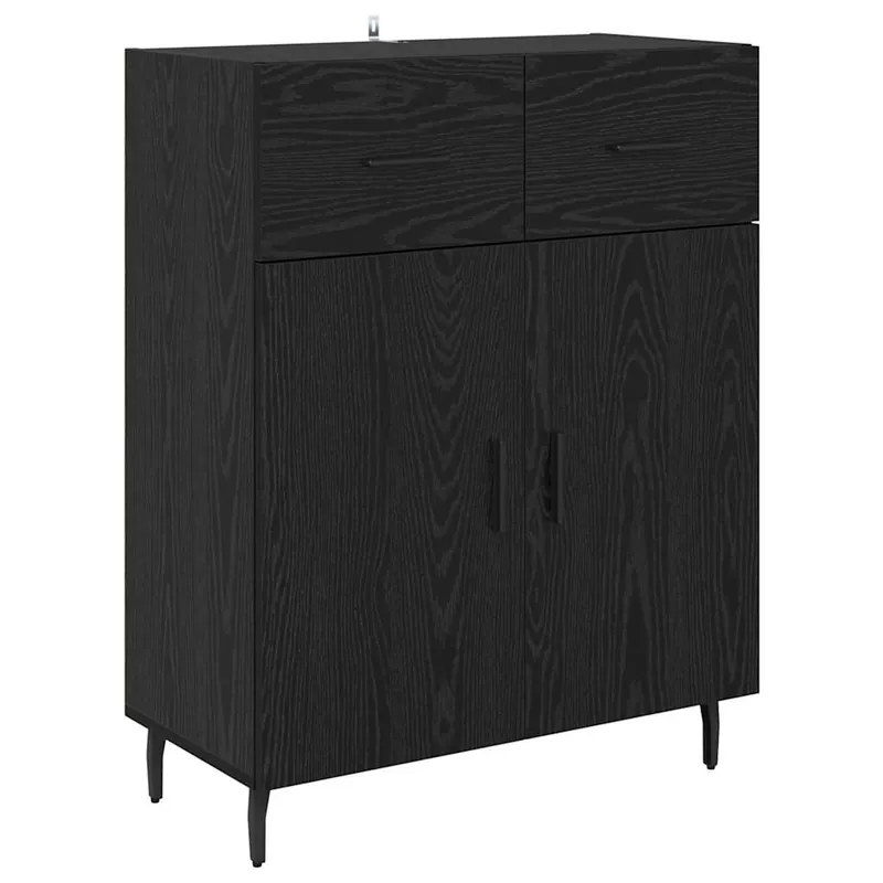 vidaXL Sideboard Schwarz Eichen-Optik 69,5 x 34 x 90 cm Holzwerkstoff Geprüft