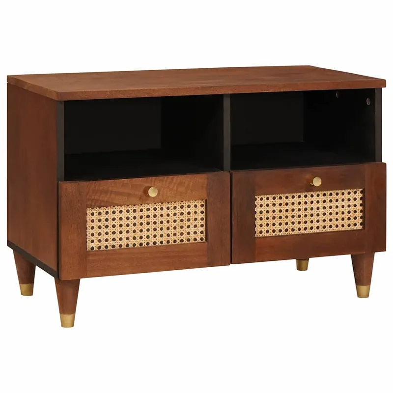 Bestpreis vidaXL TV-Schränk mit Regal Braun 70 x 33,5 x 46 cm Massivholz Mango