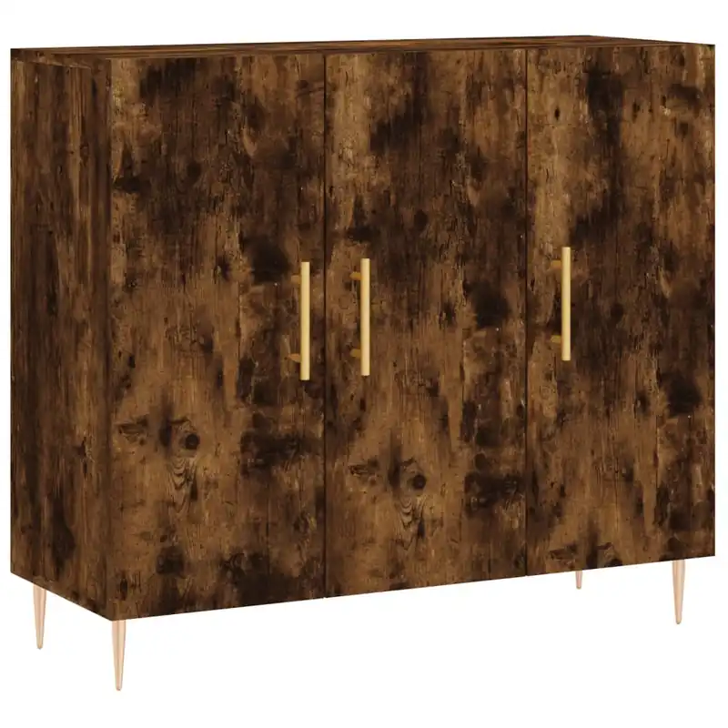vidaXL Sideboard Räuchereiche 90x34x80 cm Holzwerkstoff Kostenloser Rückversand