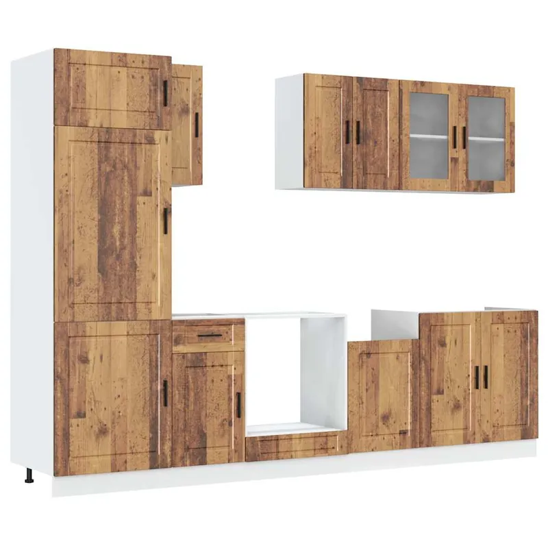 Direktkauf vidaXL 8-tlg. Küchenschrank-Set Kalmar Altholz-Optik Holzwerkstoff