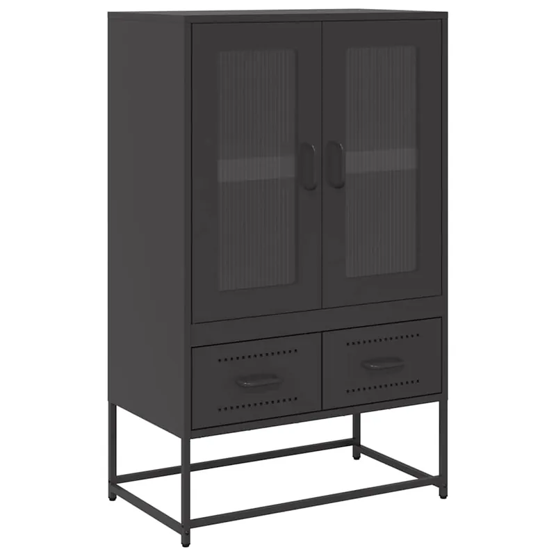 Highlight vidaXL Highboard Schwarz 68x39x111,5 cm Stahl