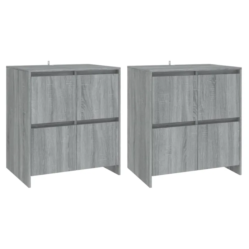 vidaXL Sideboards 2 Stk. Grau Sonoma 70x41x75 cm Holzwerkstoff Preis Gesenkt