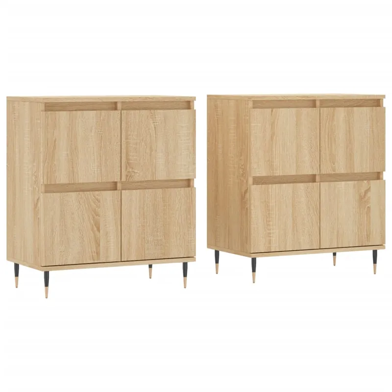 vidaXL Sideboards 2 Stk. Sonoma-Eiche Holzwerkstoff Zertifiziert
